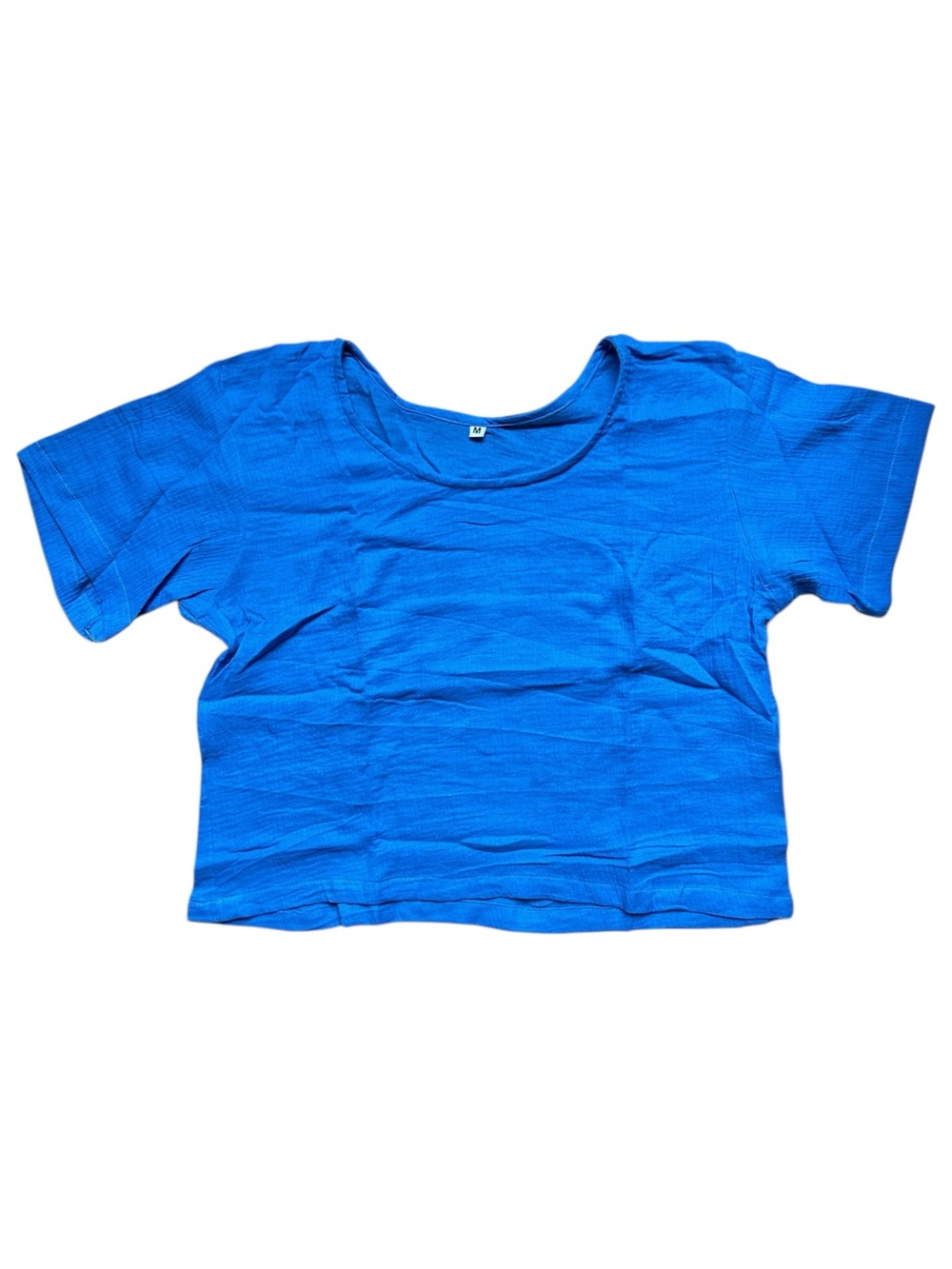 Blue Scoop Neck Short Sleeve Women’s Top